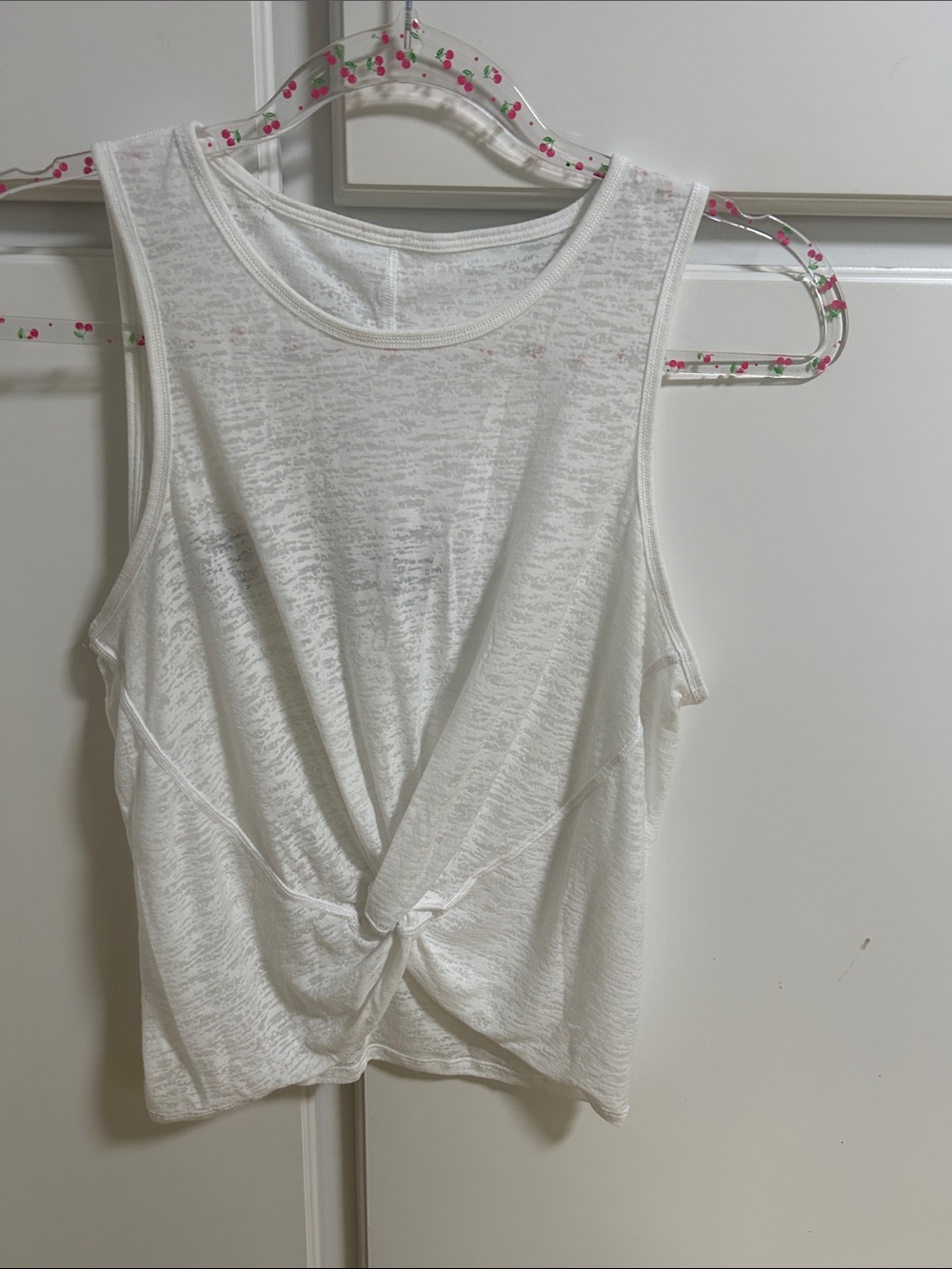 lululemon White Twist-Front Tank Small